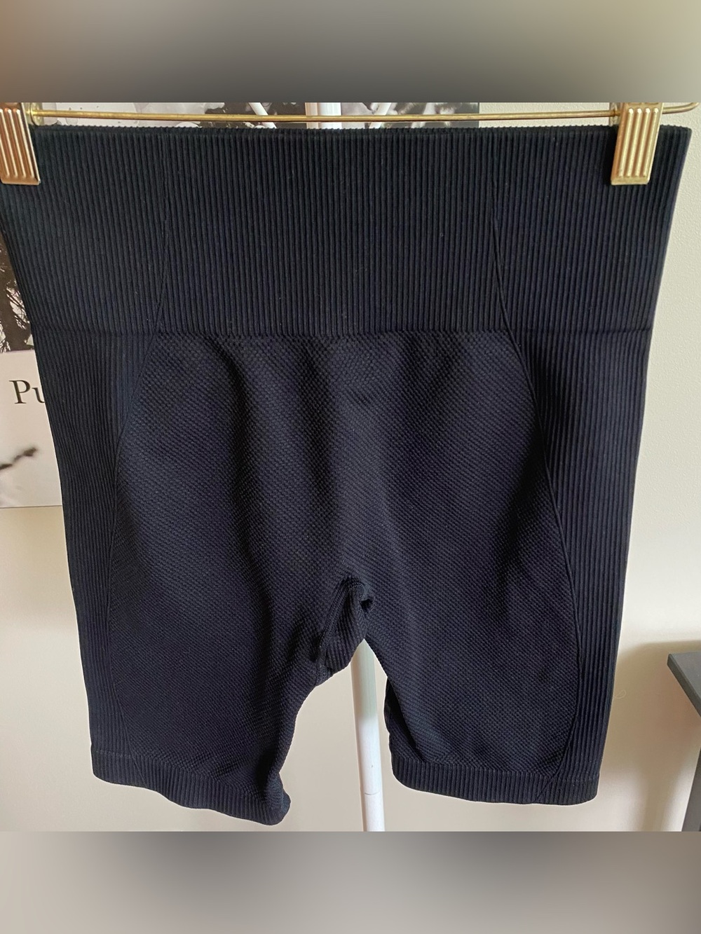Jed North Black Ribbed Bike Shorts